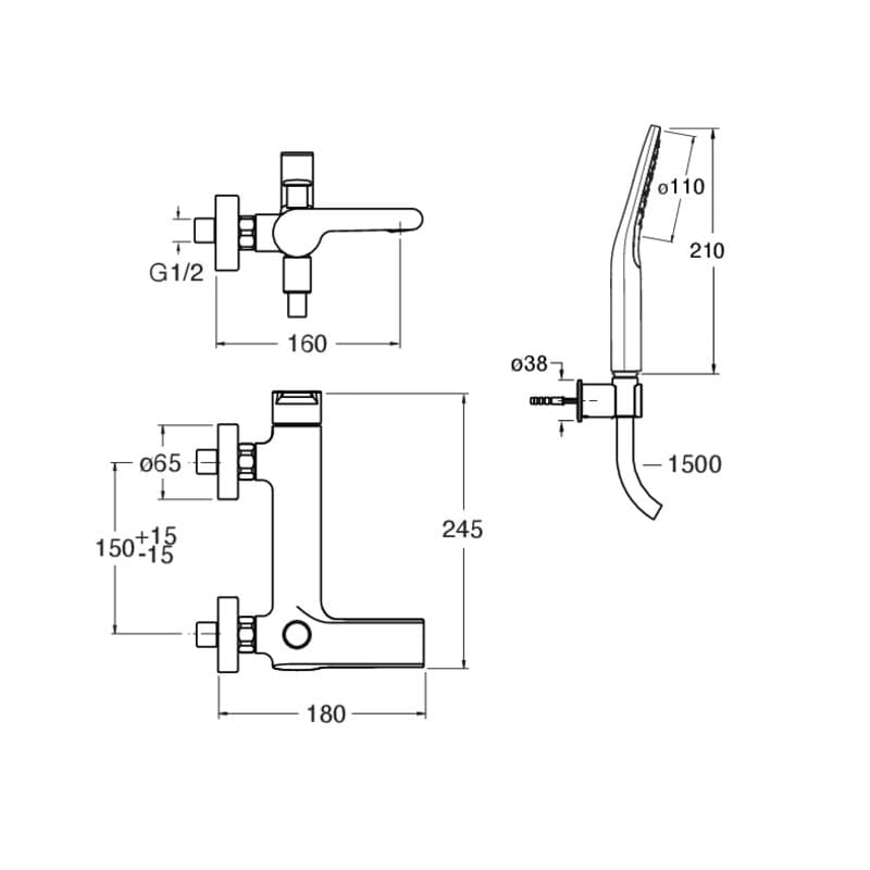 CRIDE180 installasjonstegning